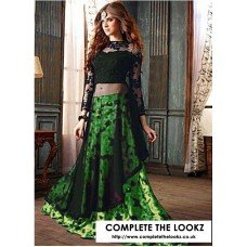 3206-D BLACK AND GREEN MAISHA LAVISH FLORAL PRINTED SUIT